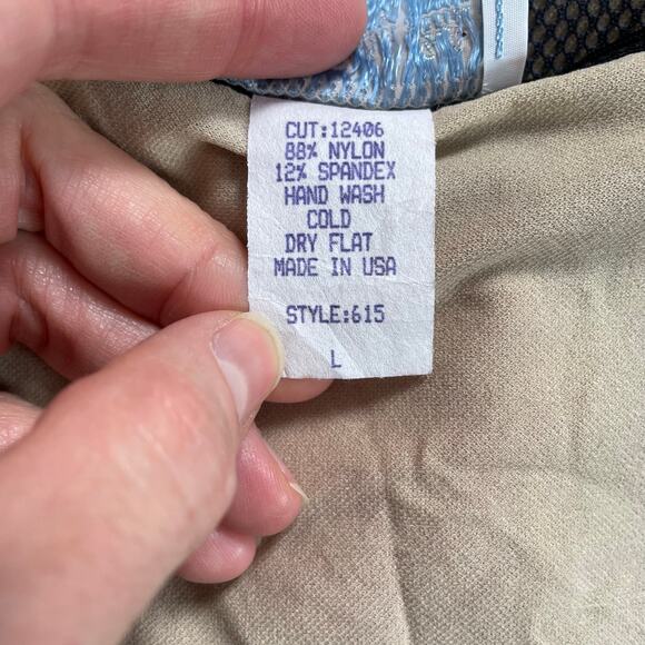 Vintage Rose Print Mesh Tee, 1990s Black & Red Fishnet Top by Hanky Panky, Sz L - Picture 12 of 15